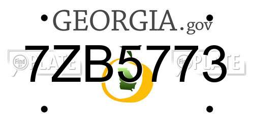 7ZB5773 Georgia License Plate