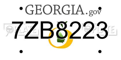 7ZB8223 Georgia License Plate