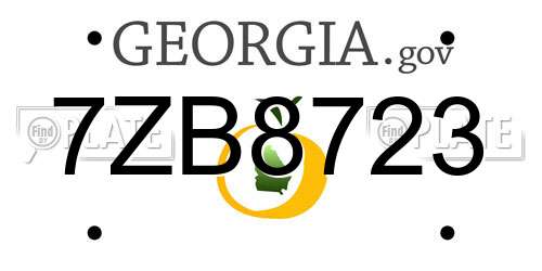 7ZB8723 Georgia License Plate