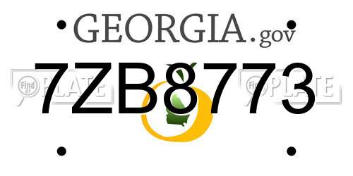 7ZB8773 Georgia License Plate