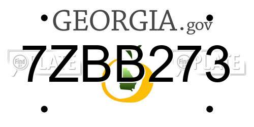 7ZBB273 Georgia License Plate