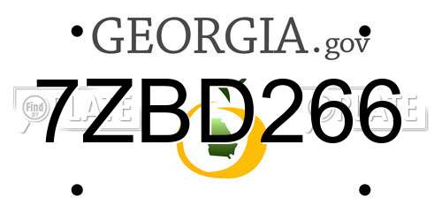 7ZBD266 Georgia License Plate