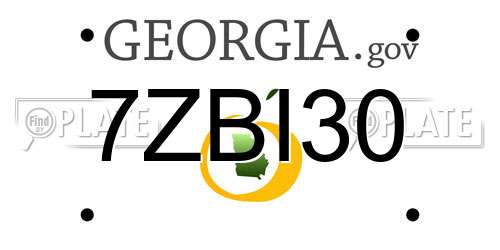7ZBI30 Georgia License Plate