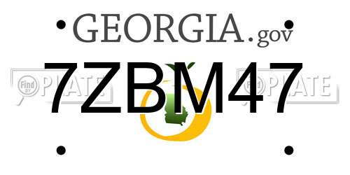 7ZBM47 Georgia License Plate
