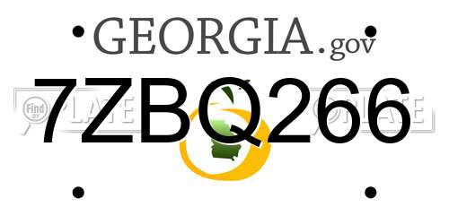 7ZBQ266 Georgia License Plate