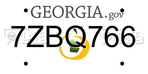 7ZBQ766 Georgia License Plate