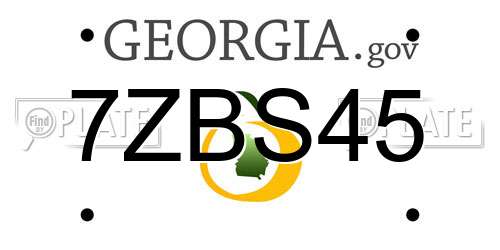 7ZBS45 Georgia License Plate