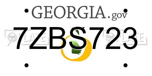 7ZBS723 Georgia License Plate