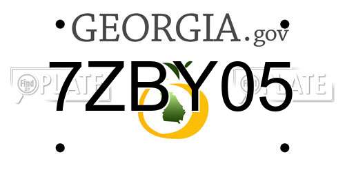 7ZBY05 Georgia License Plate