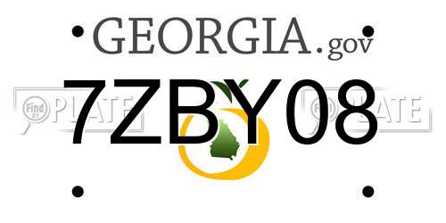7ZBY08 Georgia License Plate