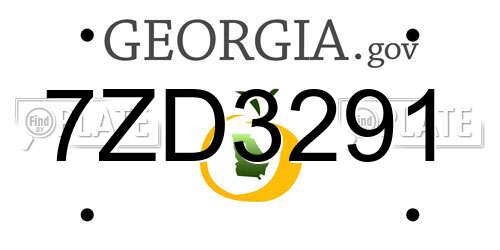 7ZD3291 Georgia License Plate