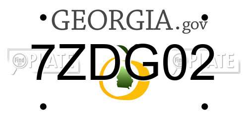 7ZDG02 Georgia License Plate