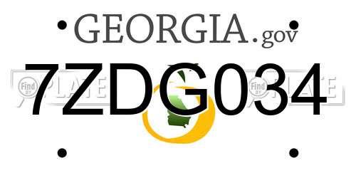 7ZDG034 Georgia License Plate