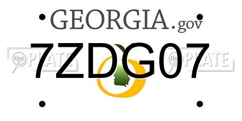 7ZDG07 Georgia License Plate