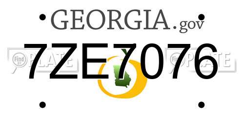 7ZE7076 Georgia License Plate