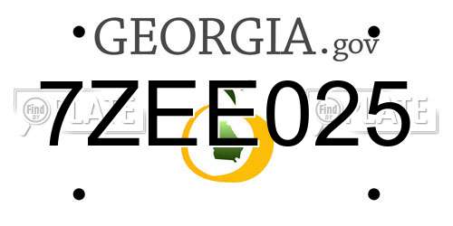 7ZEE025 Georgia License Plate