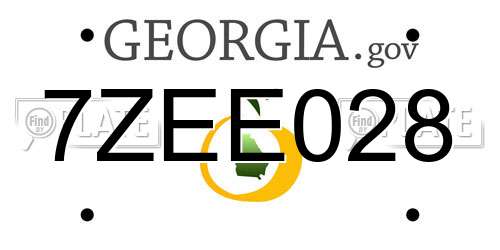 7ZEE028 Georgia License Plate