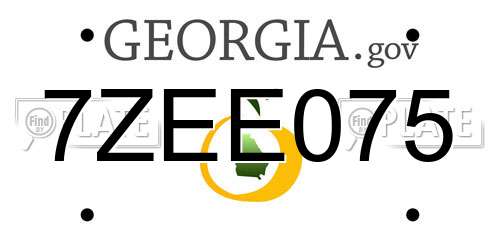7ZEE075 Georgia License Plate