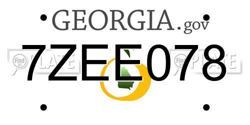7ZEE078 Georgia License Plate