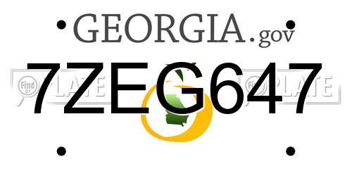 7ZEG647 Georgia License Plate
