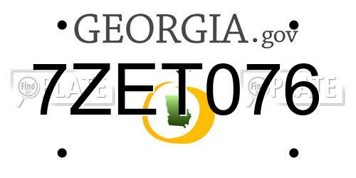 7ZET076 Georgia License Plate