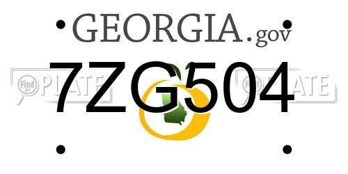 7ZG504 Georgia License Plate