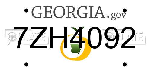 7ZH4092 Georgia License Plate