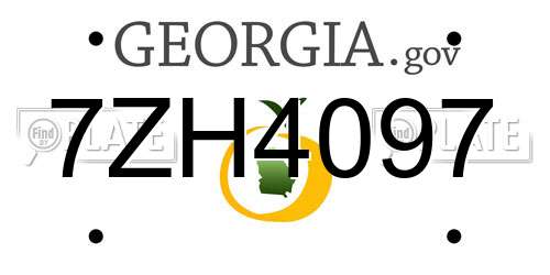7ZH4097 Georgia License Plate