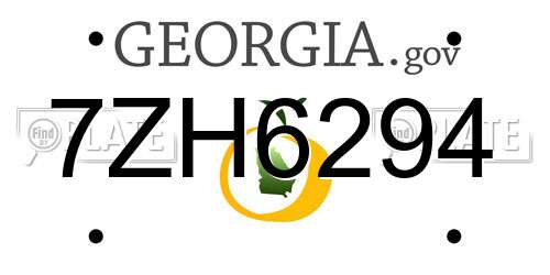 7ZH6294 Georgia License Plate