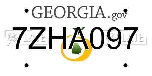 7ZHA097 Georgia License Plate