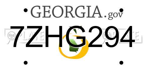 7ZHG294 Georgia License Plate