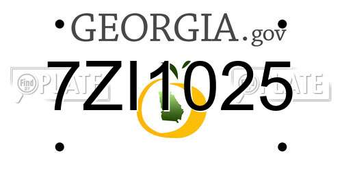 7ZI1025 Georgia License Plate