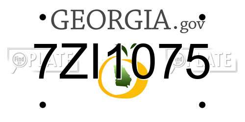 7ZI1075 Georgia License Plate
