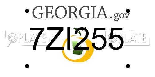 7ZI255 Georgia License Plate