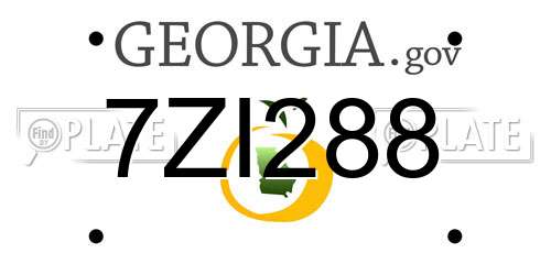 7ZI288 Georgia License Plate