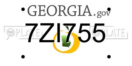 7ZI755 Georgia License Plate