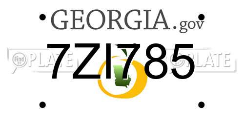 7ZI785 Georgia License Plate