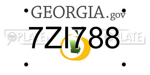 7ZI788 Georgia License Plate
