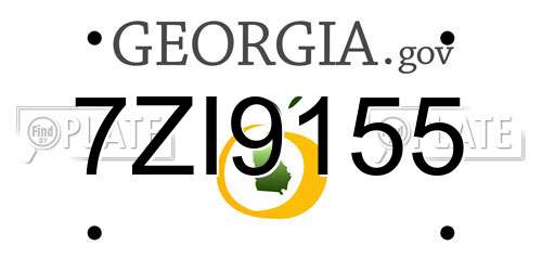 7ZI9155 Georgia License Plate