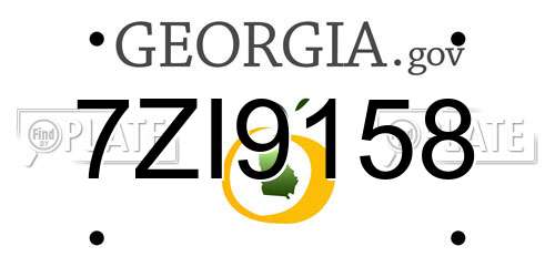 7ZI9158 Georgia License Plate