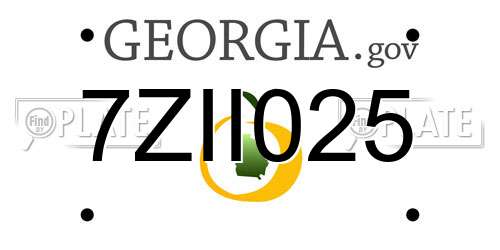 7ZII025 Georgia License Plate