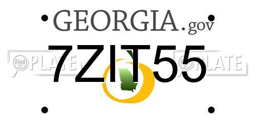 7ZIT55 Georgia License Plate