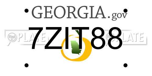 7ZIT88 Georgia License Plate