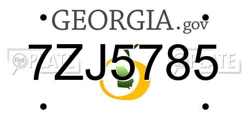 7ZJ5785 Georgia License Plate