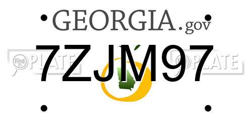 7ZJM97 Georgia License Plate