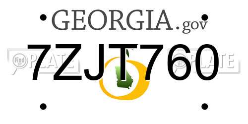 7ZJT760 Georgia License Plate