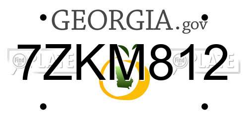 7ZKM812 Georgia License Plate