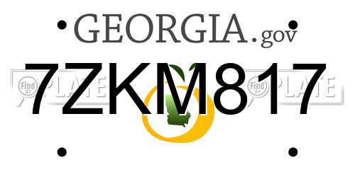 7ZKM817 Georgia License Plate