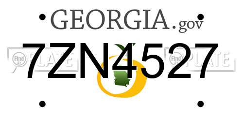 7ZN4527 Georgia License Plate