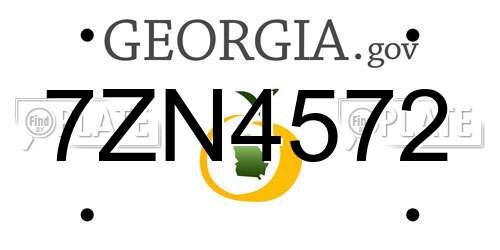 7ZN4572 Georgia License Plate